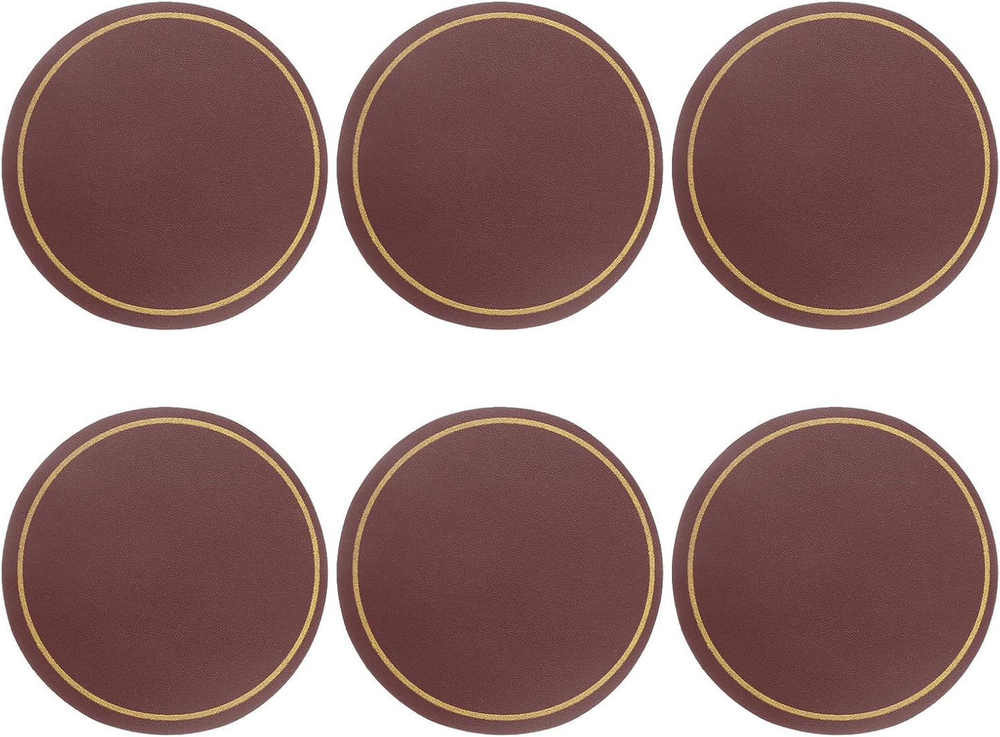 Dessous de verre — Lot de 6, 10, 2 cm, rouge