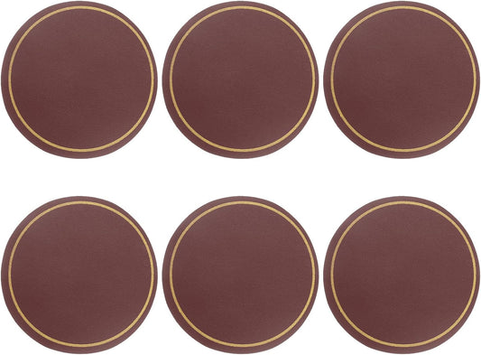 Dessous de verre — Lot de 6, 10, 2 cm, rouge